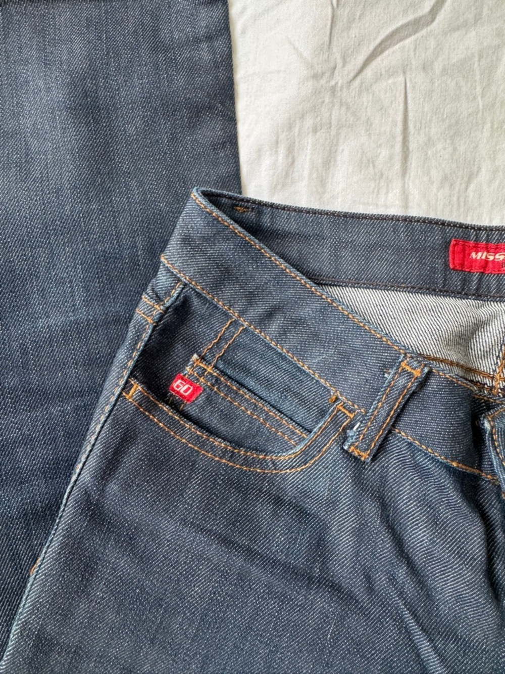 Miss Sixty Y2K Low Rise Straight Leg Model Off Duty Jeans Size 24 - Picture 2 of 10
